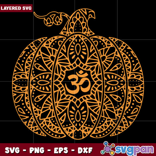 Pumpkin mandala halloween svg, halloween decorations svg, spooky season svg