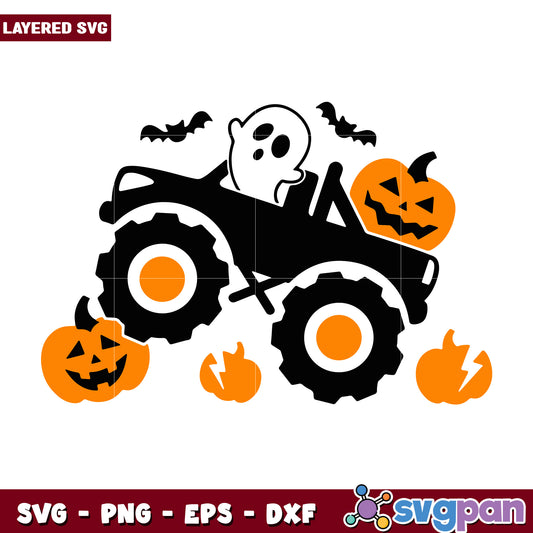 Pumpkin monster truck svg, halloween decorations svg, spooky season svg