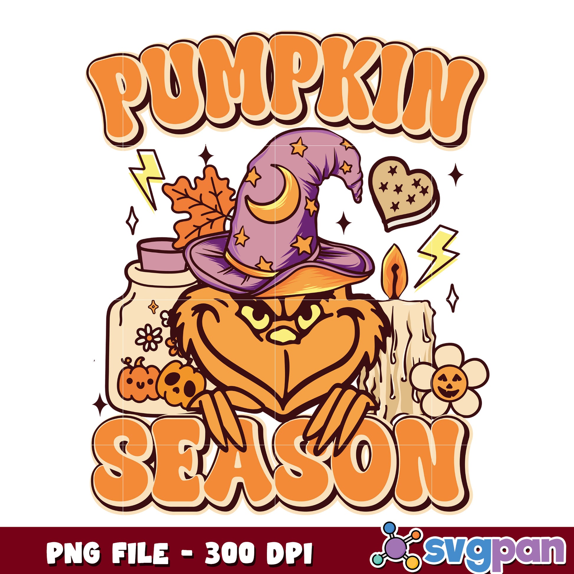 Pumpkin season orange grinch png, halloween season png, spooky halloween png