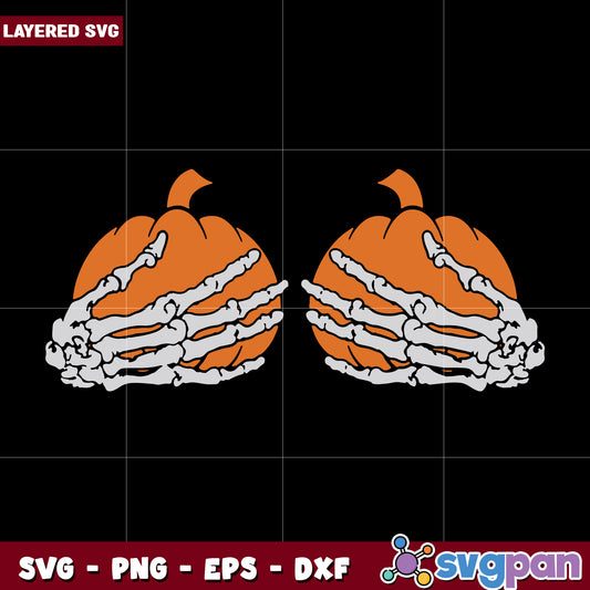 Pumpkins skeleton hands boobs svg, nlf american fotball svg, american rugby svg