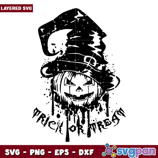Pumpkin trick or treat svg, halloween decorations svg, spooky season svg