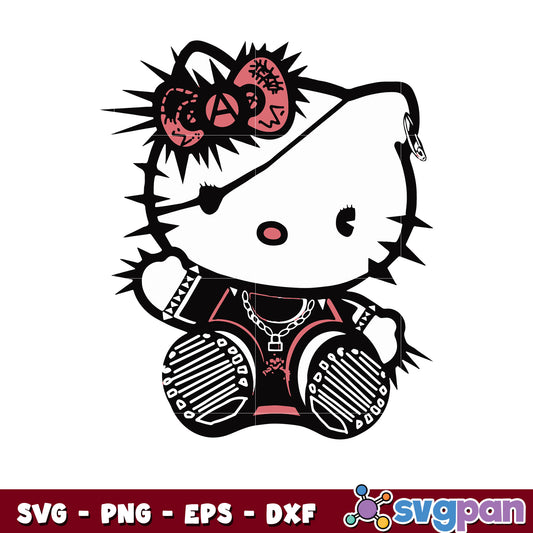 Punk rock hello kitty svg, sanrio hello kitty svg, sanrio cartoon svg