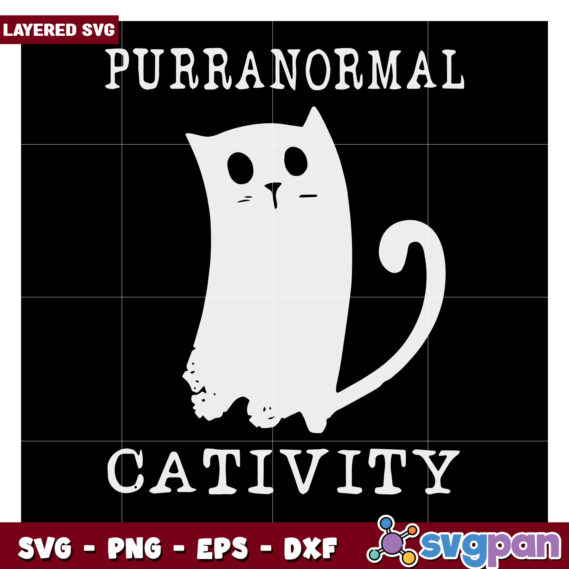 Purranormal Cativity SVG Design, Perfect for Halloween Crafts