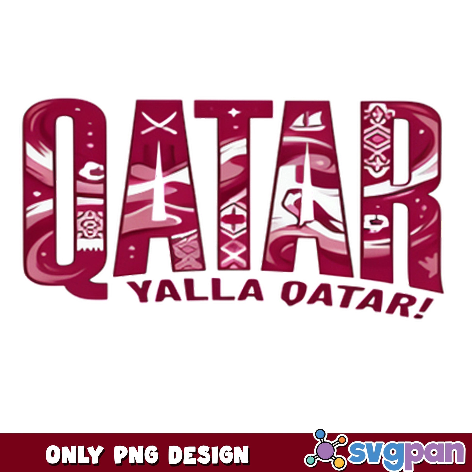 Qatar Yalla Qatar PNG, Arabic Football Design PNG, Soccer PNG
