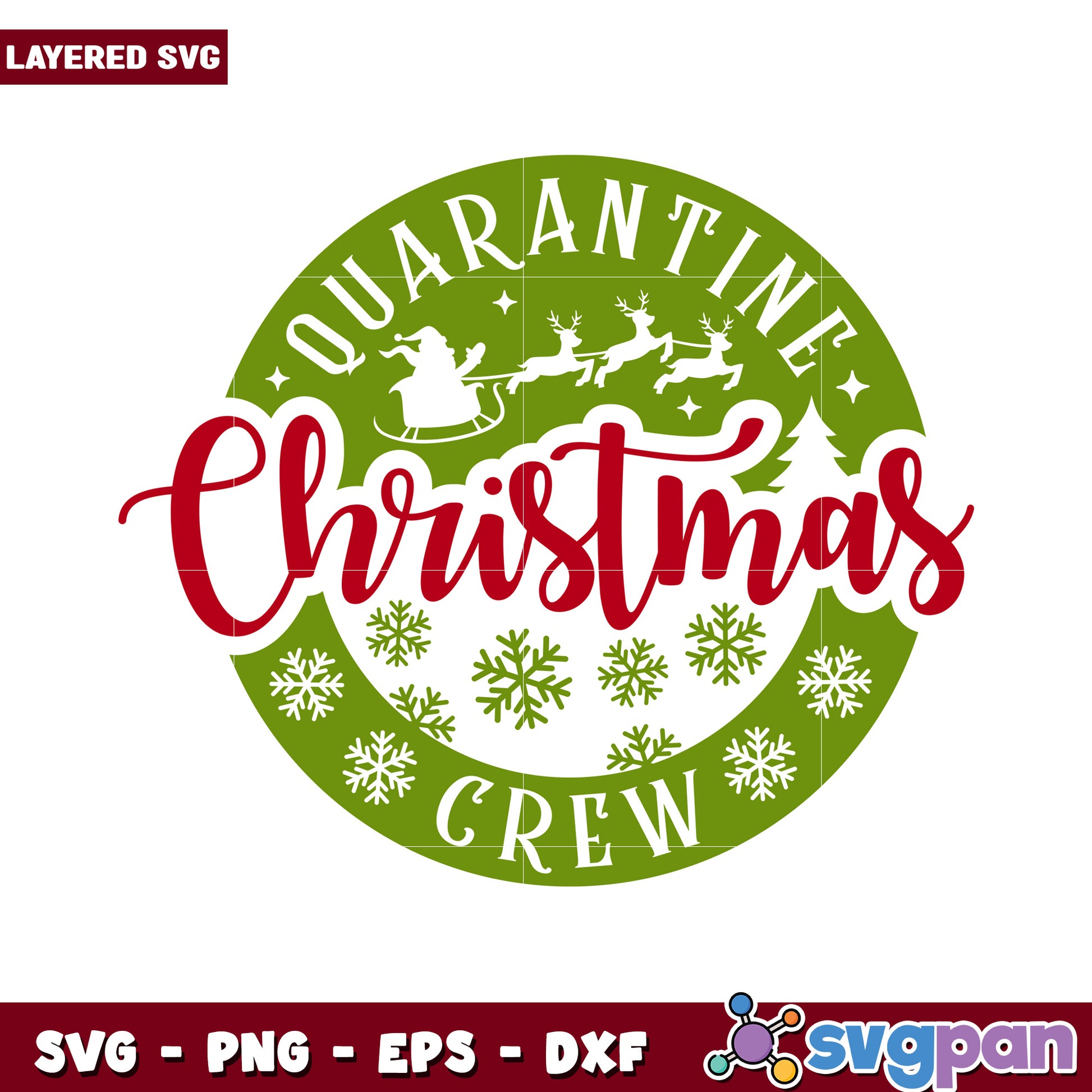 Quarantine Christmas Crew SVG Design for Holiday Crafts, Perfect for DIY Projects