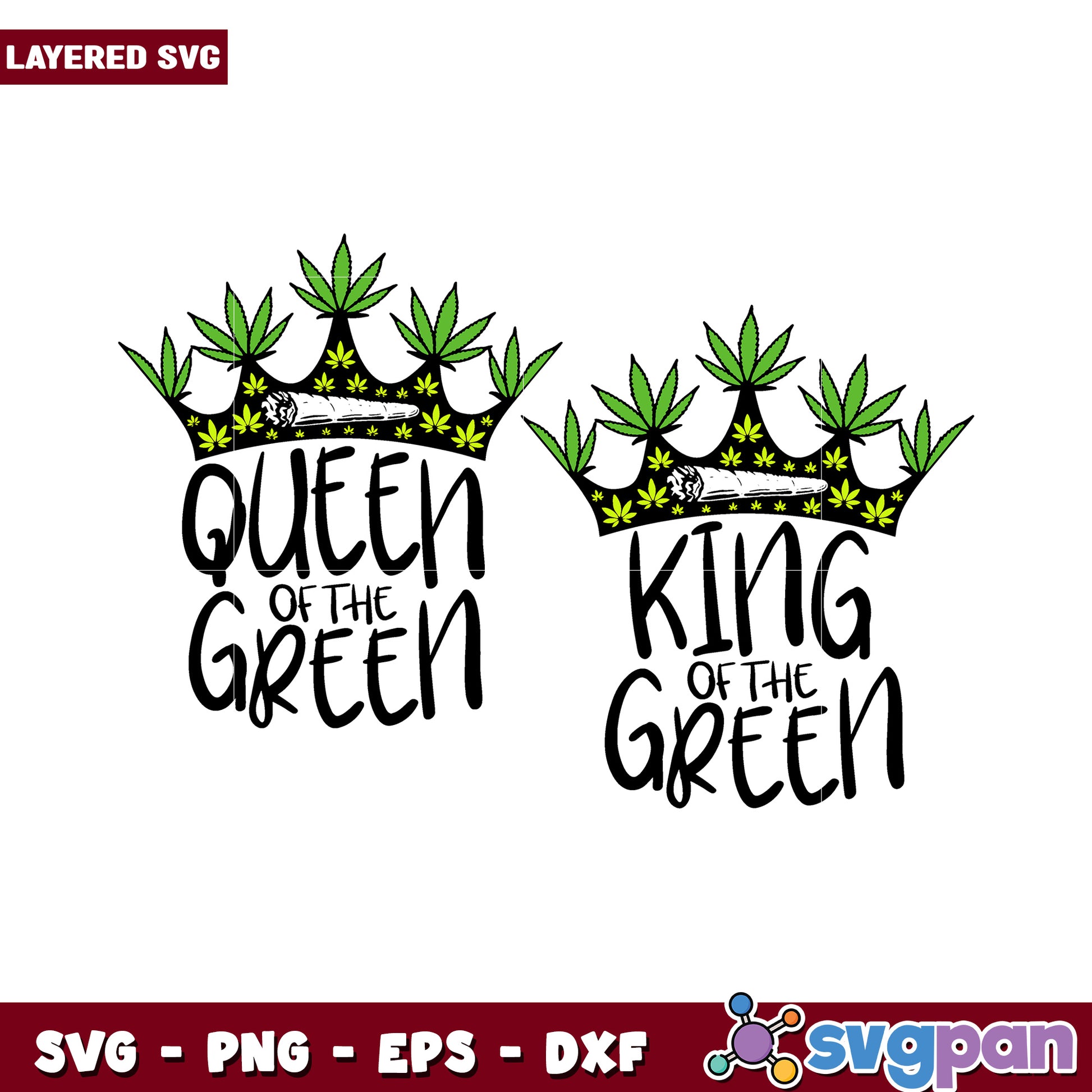 Queen and King of the Green SVG design for crafts, perfect for enthusiasts