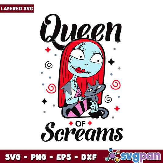 Queen of Screams SVG design, perfect for Halloween crafting projects