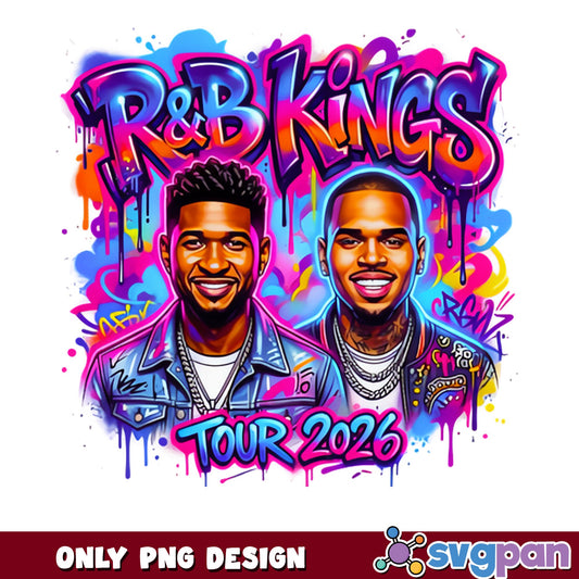 R&B Kings Tour 2026 PNG, Music Concert Shirt PNG, Rap PNG