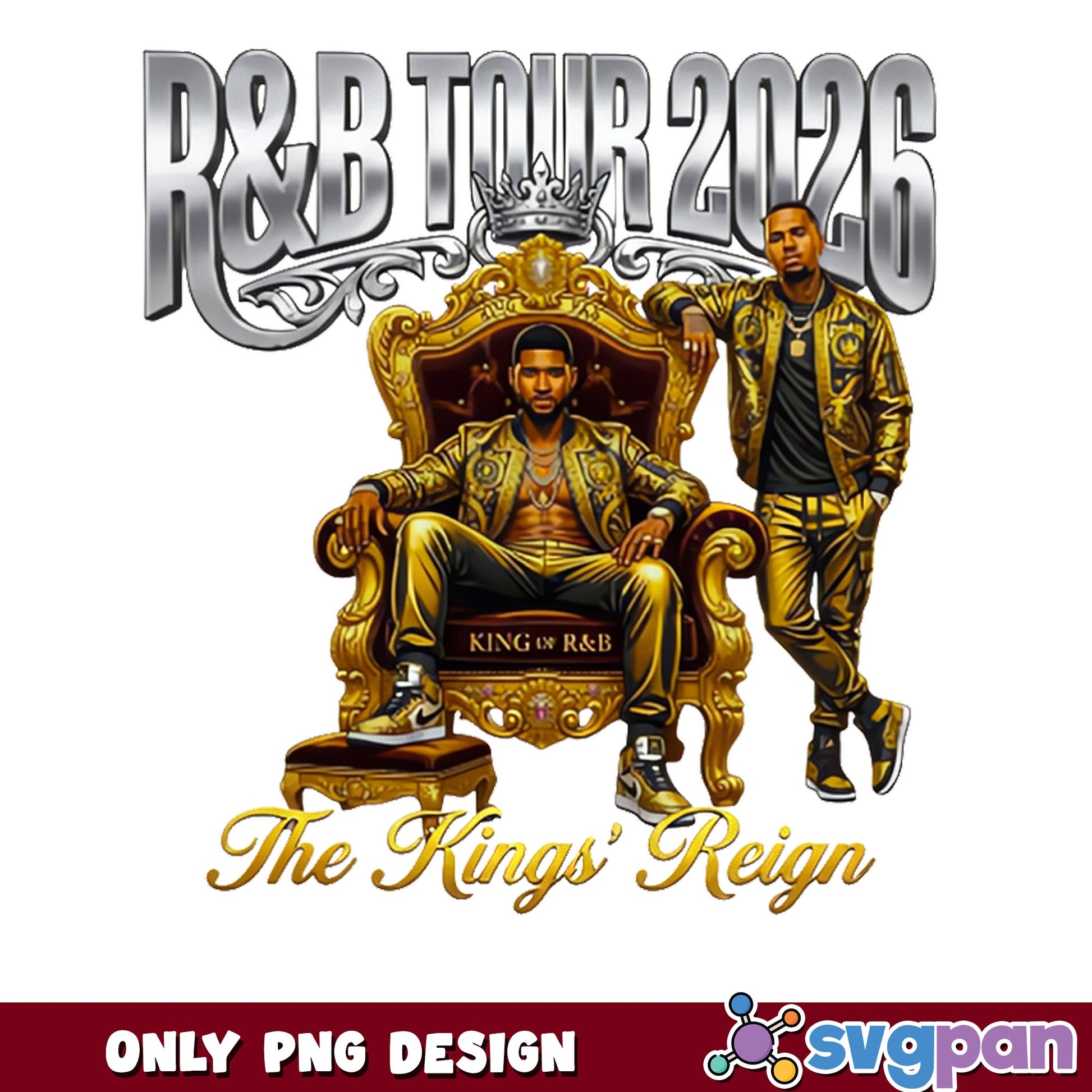 R&B Tour 2026 The Kings Reign PNG, King Of R&B PNG, Concert PNG