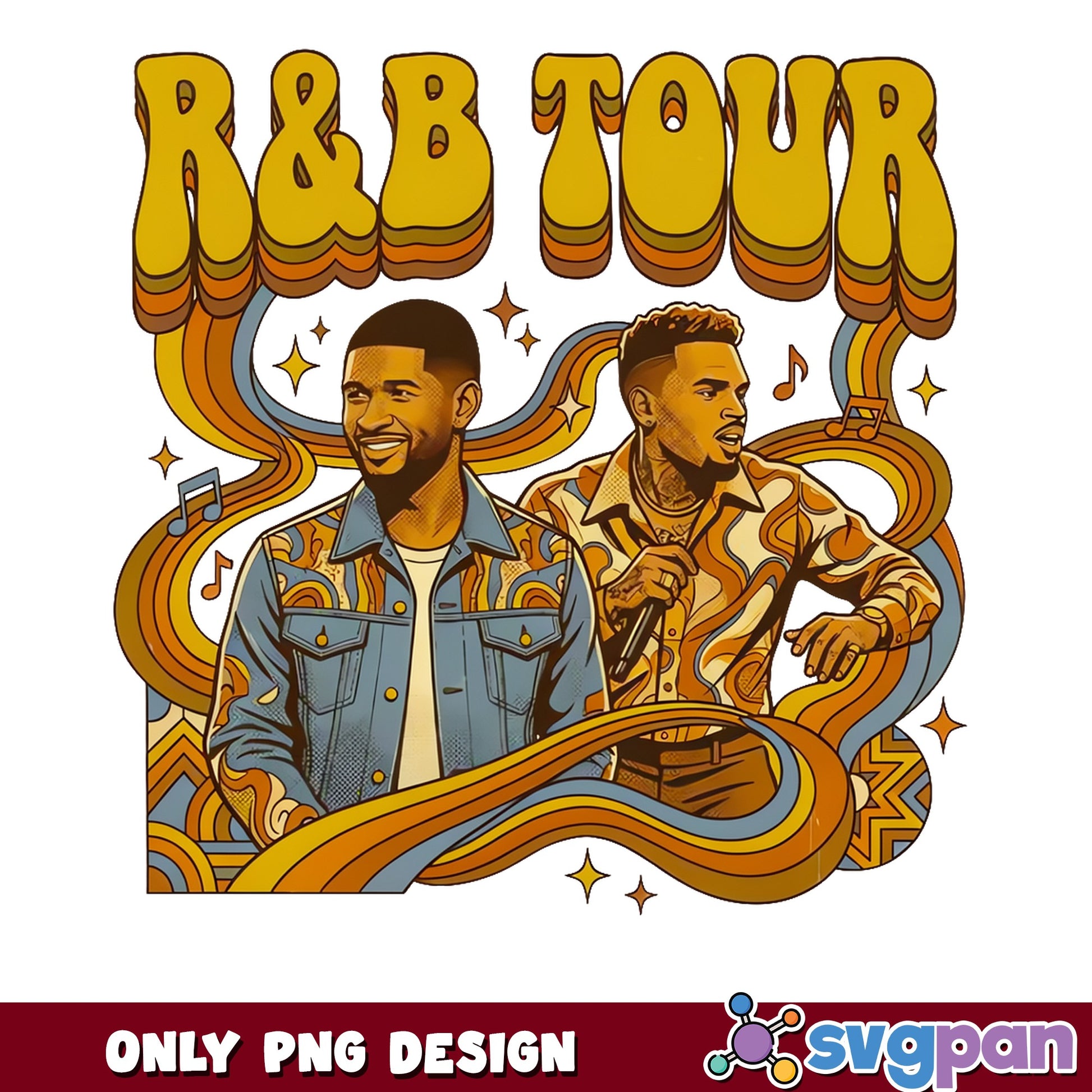 R&B Tour Retro PNG, Music Concert Shirt PNG, RnB Vintage PNG
