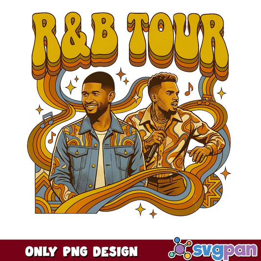 R&B Tour Retro PNG, Music Concert Shirt PNG, RnB Vintage PNG