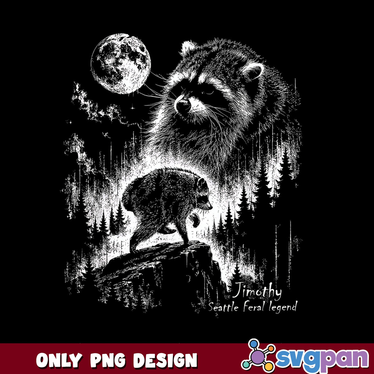 Raccoon Seattle Feral Legend PNG, Funny Raccoon PNG, Wildlife PNG