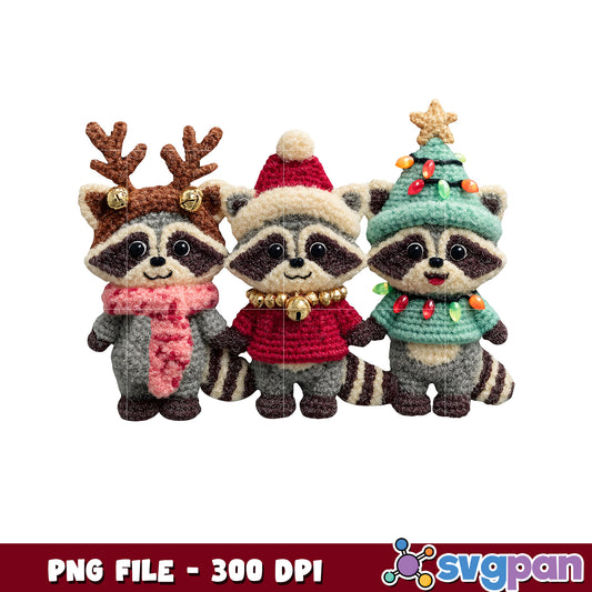 Racoon png, spirit christmas​ png, christmas cards​ png