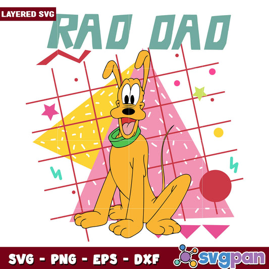 Rad dad pluto svg, Disney characters svg, Digital Download 