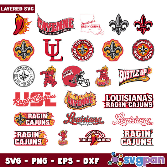 Ragin Cajuns SVG Bundle for Louisiana Fans and Subcultures