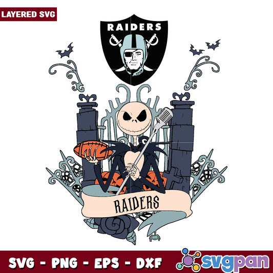 Raiders Jack Halloween svg, funny halloween svg, spooky characters svg