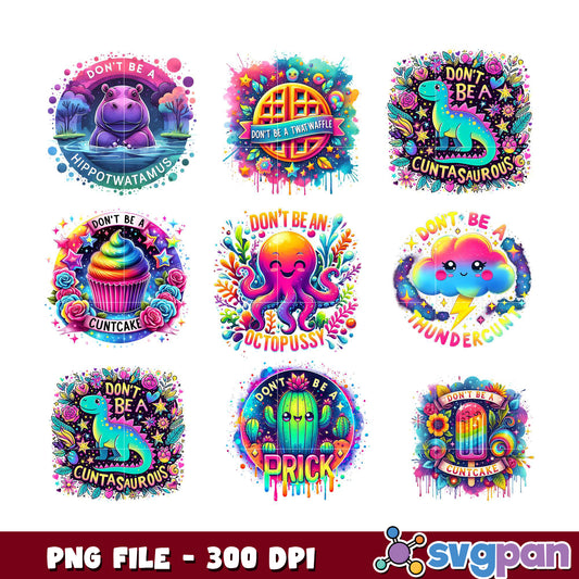 Rainbow Cunt Designs PNG Bundle 300 DPI