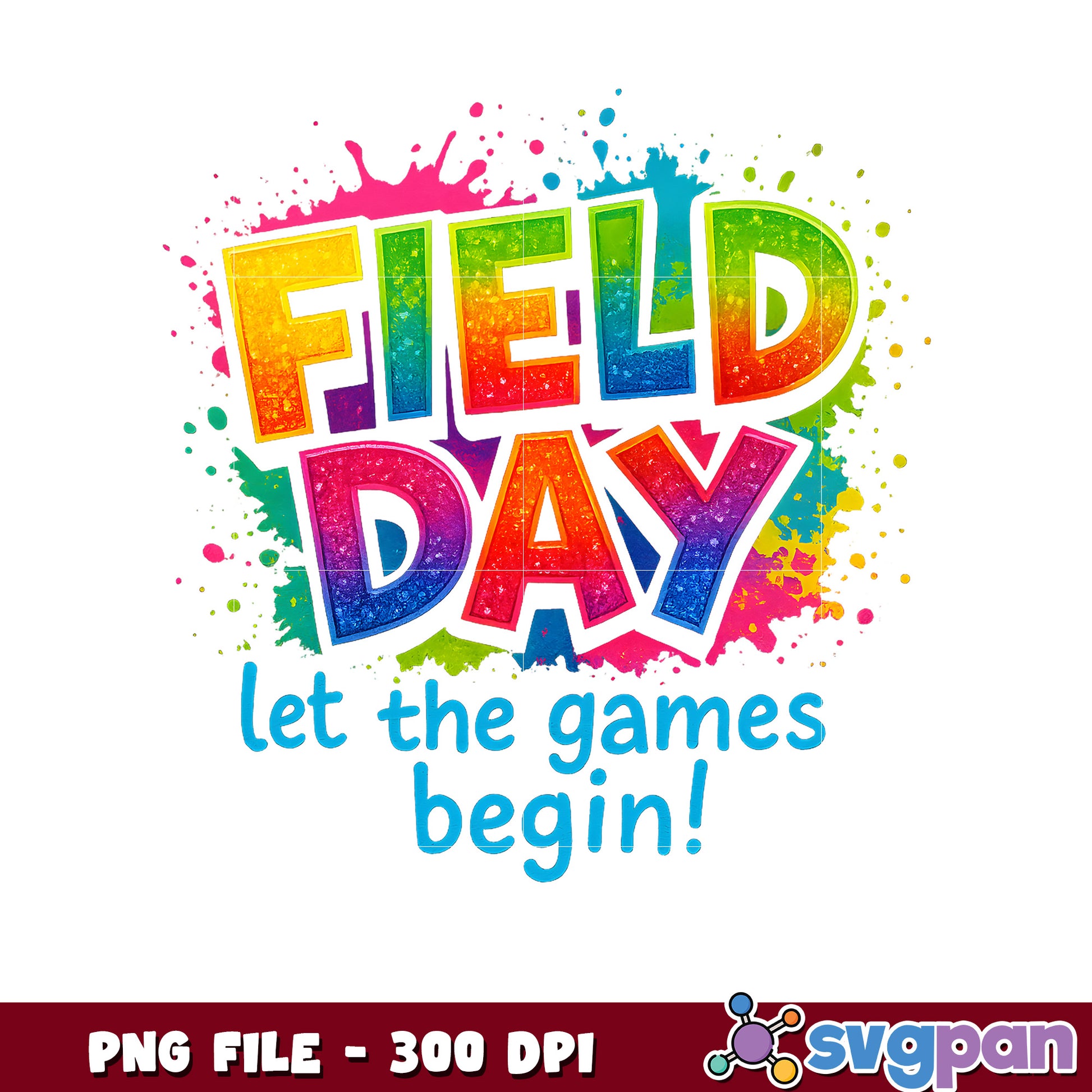 Rainbow Field Day PNG 300 DPI Let the Games Begin