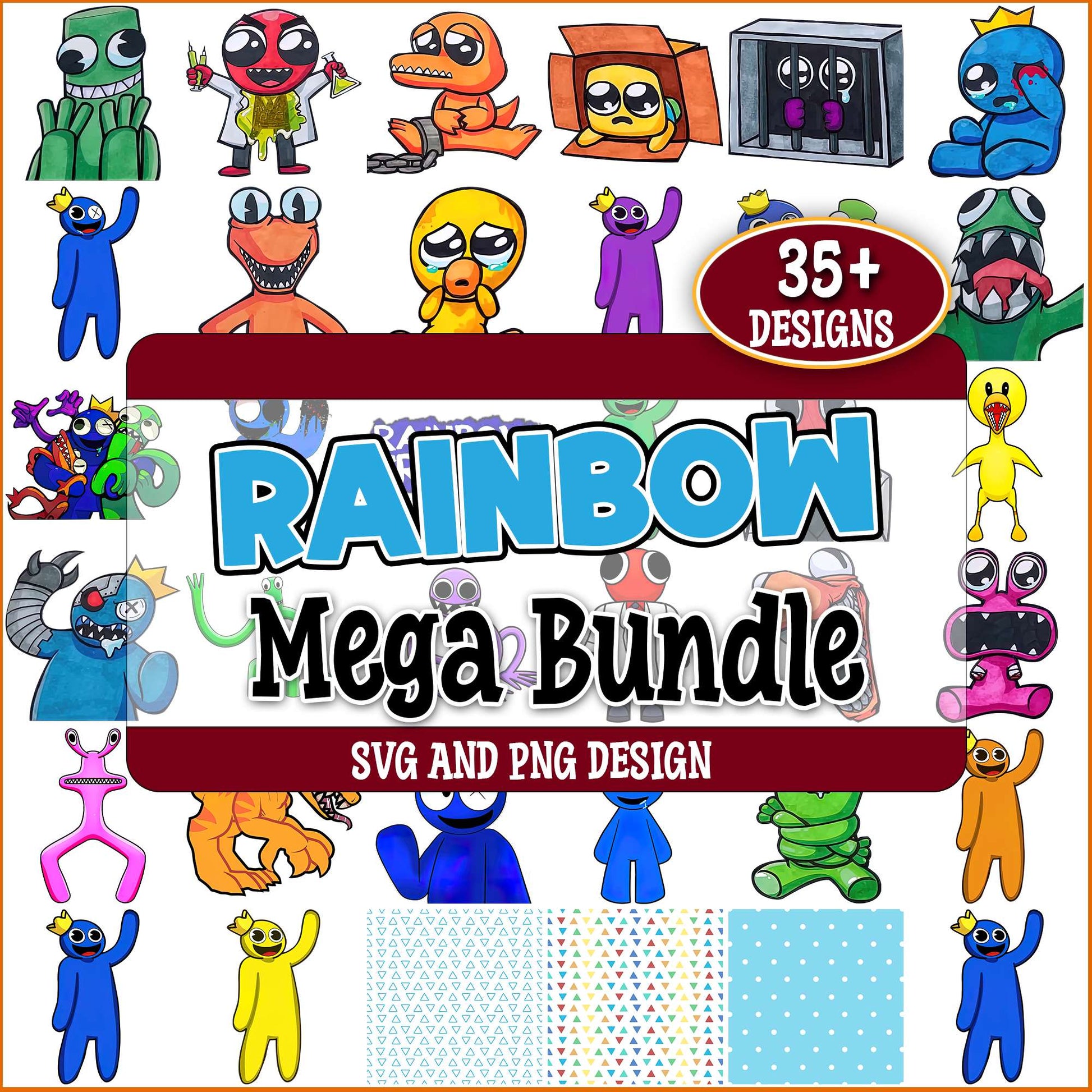 Rainbow Friends design svg bundle