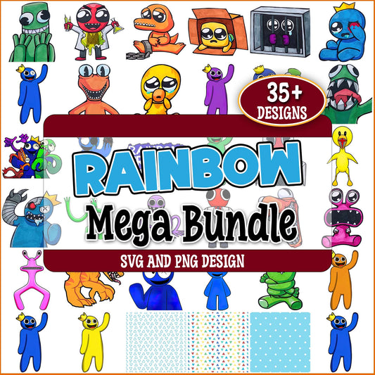 Rainbow Friends design svg bundle