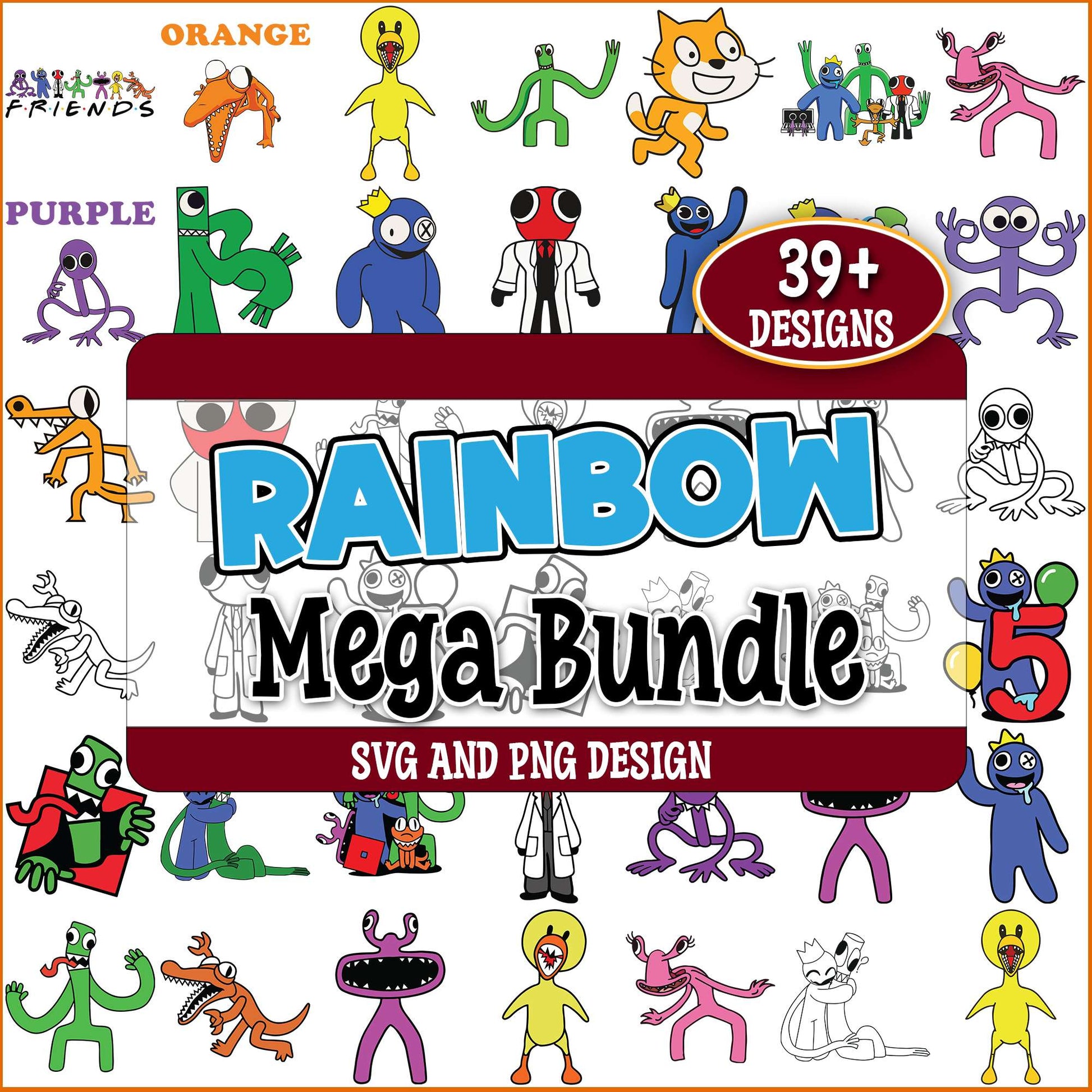 Rainbow Friends svg bundle