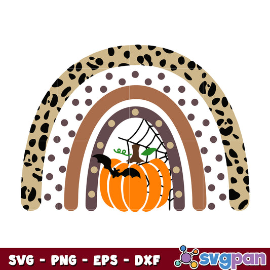 Rainbow Pumpkin Halloween svg 