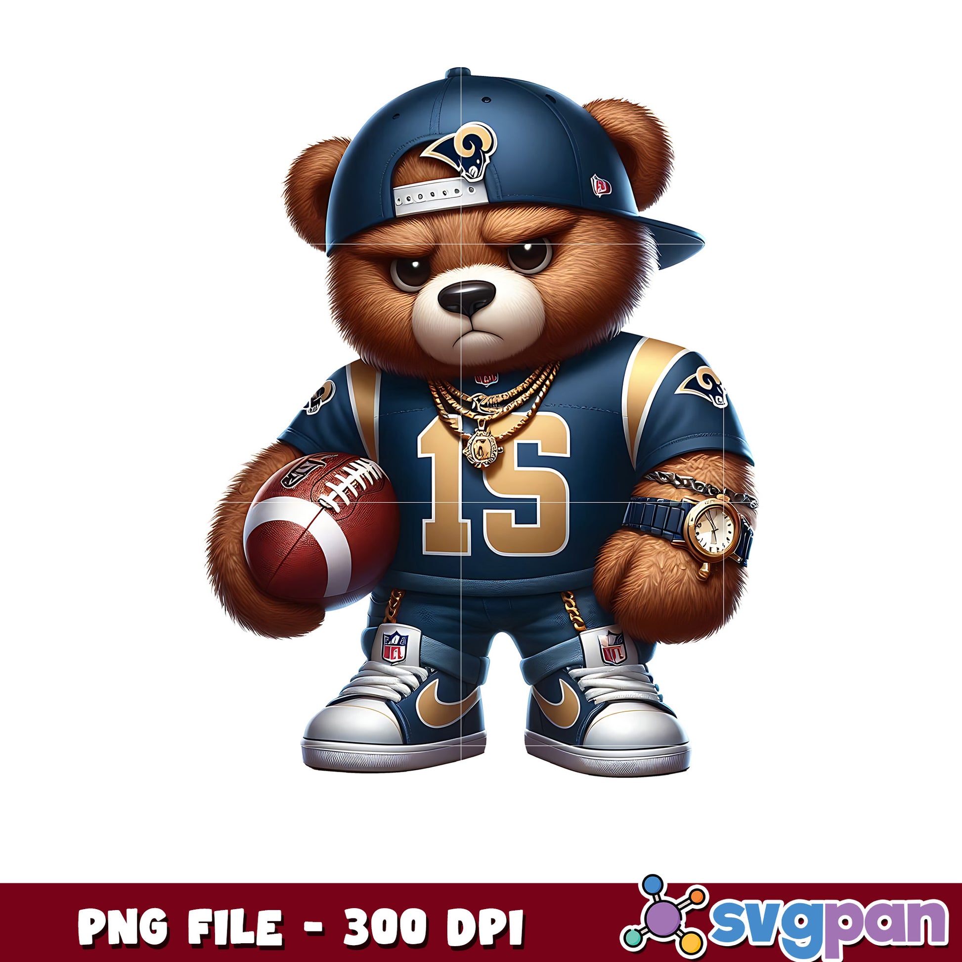 Rams thug life bear png, nfl jerseys​ png, american rugby png