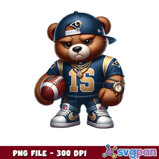 Rams thug life bear png, nfl jerseys​ png, american rugby png