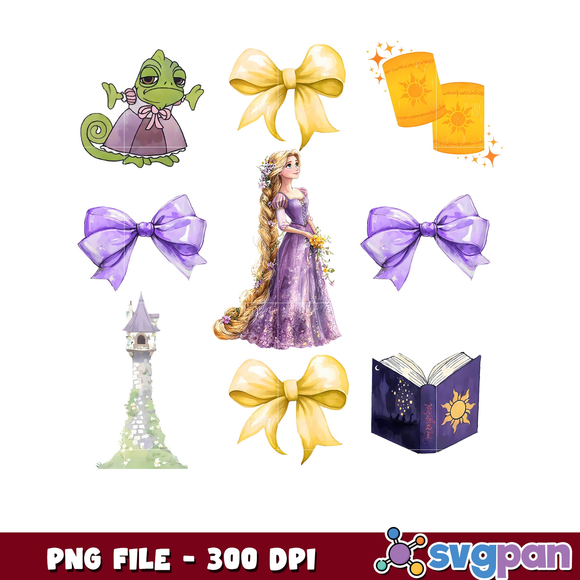 Rapunzel PNG Clipart Set