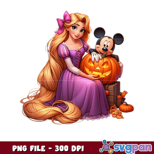 Rapunzel and mickey png, disney princess png, disneyland halloween png