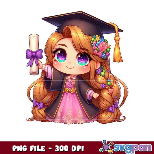Rapunzel disney graduation png, rapunzel png, graduation dress png