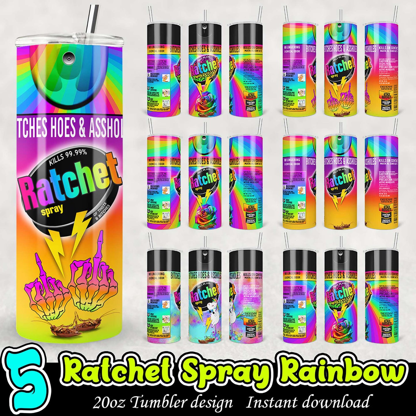 Ratchet Spray Rainbow 20oz Tumbler