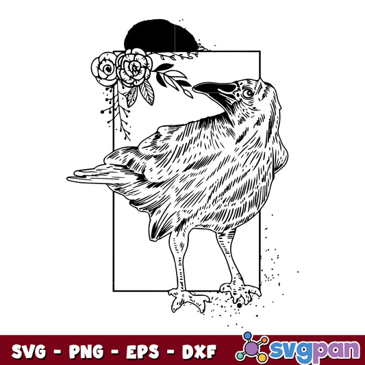 Raven Halloween Night Gift Idea Birds Crow svg