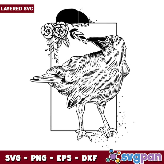 Raven halloween night gift idea svg, halloween decorations svg, spooky season svg