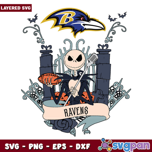 Ravens Jack Halloween svg, funny halloween svg, spooky characters svg