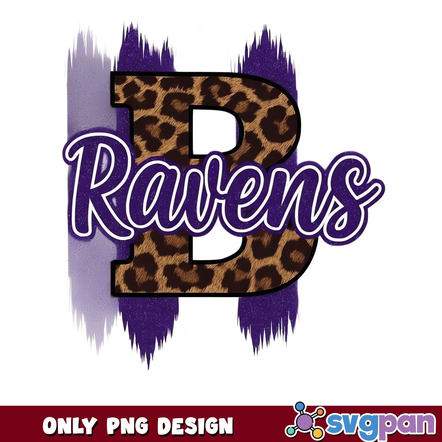 Ravens Leopard Print PNG, Football Team Sublimation PNG, NFL PNG