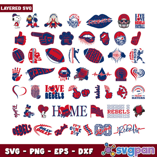 Rebel Football SVG Bundle