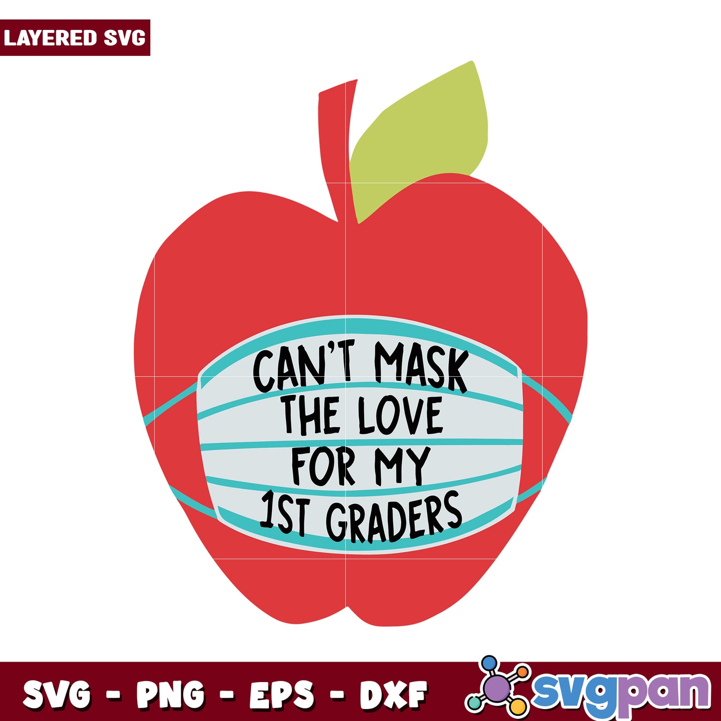 Red Apple SVG Design, Perfect for First Graders Crafting Projects