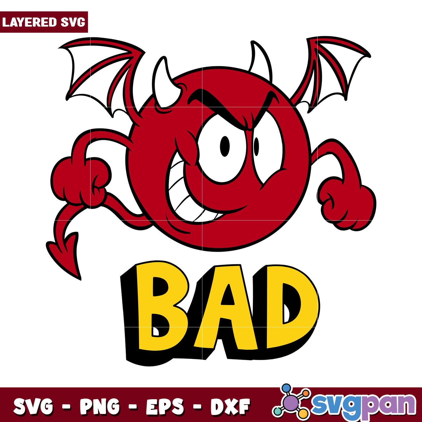 Red Devil Character Design for SVG Products, Perfect for Crafts