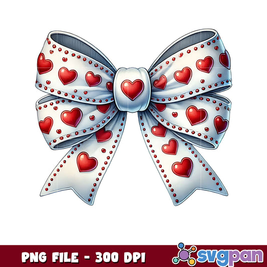 Red Heart Bow PNG Design, Perfect for Crafting Projects
