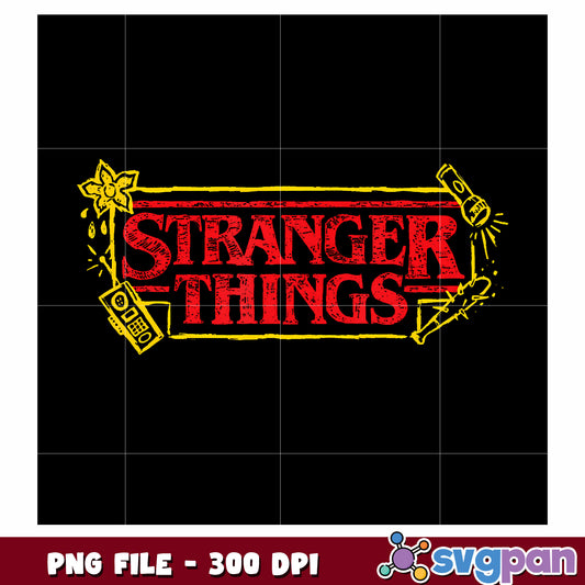 Red and yellow logo png, 11 stranger things png, stephen hawkins png