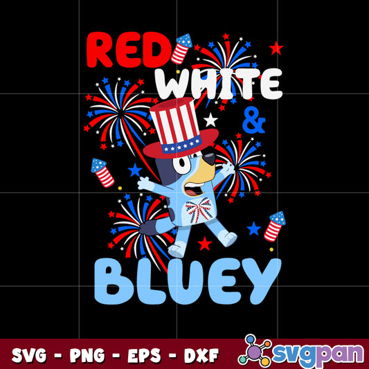 Red white and bluey patriotic svg