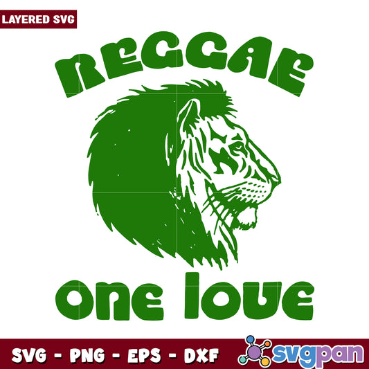 Reggae Lion Art SVG Design, One Love Theme for Creatives
