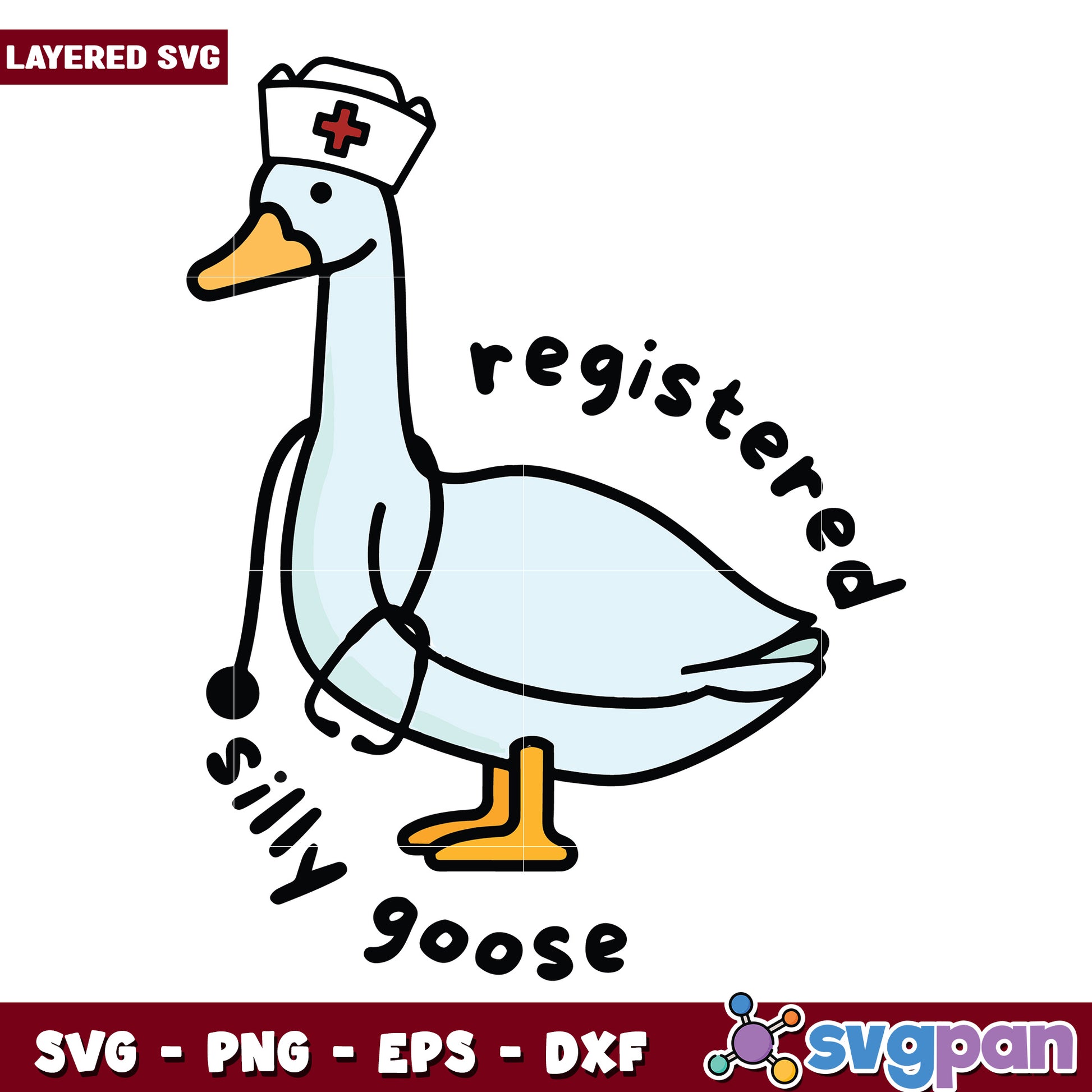 Registered silly goose svg, funny goose svg, silly goose svg