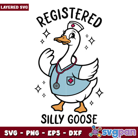 Registered silly nurse goose svg, registered silly goose svg