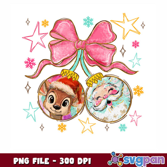 Reindeer and santa png, cartoon png, christmas songs png