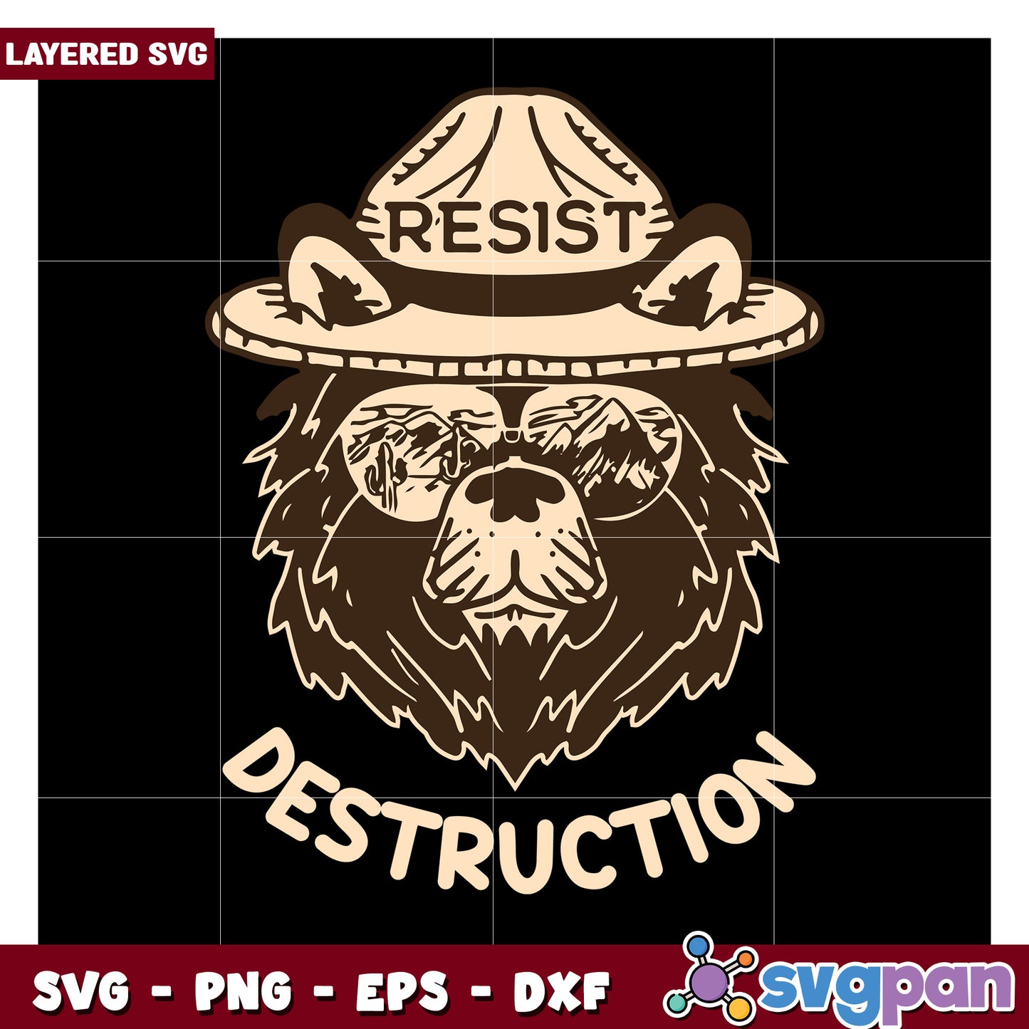 Resist Destruction Bear SVG Design, Perfect for Eco-Friendly Projects