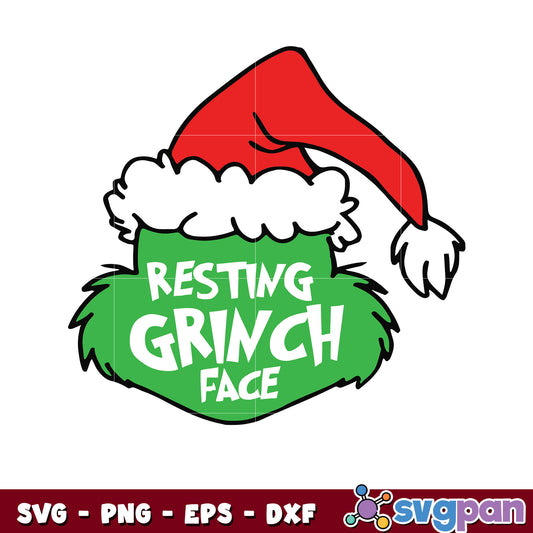 Resting ginch face christmas design svg