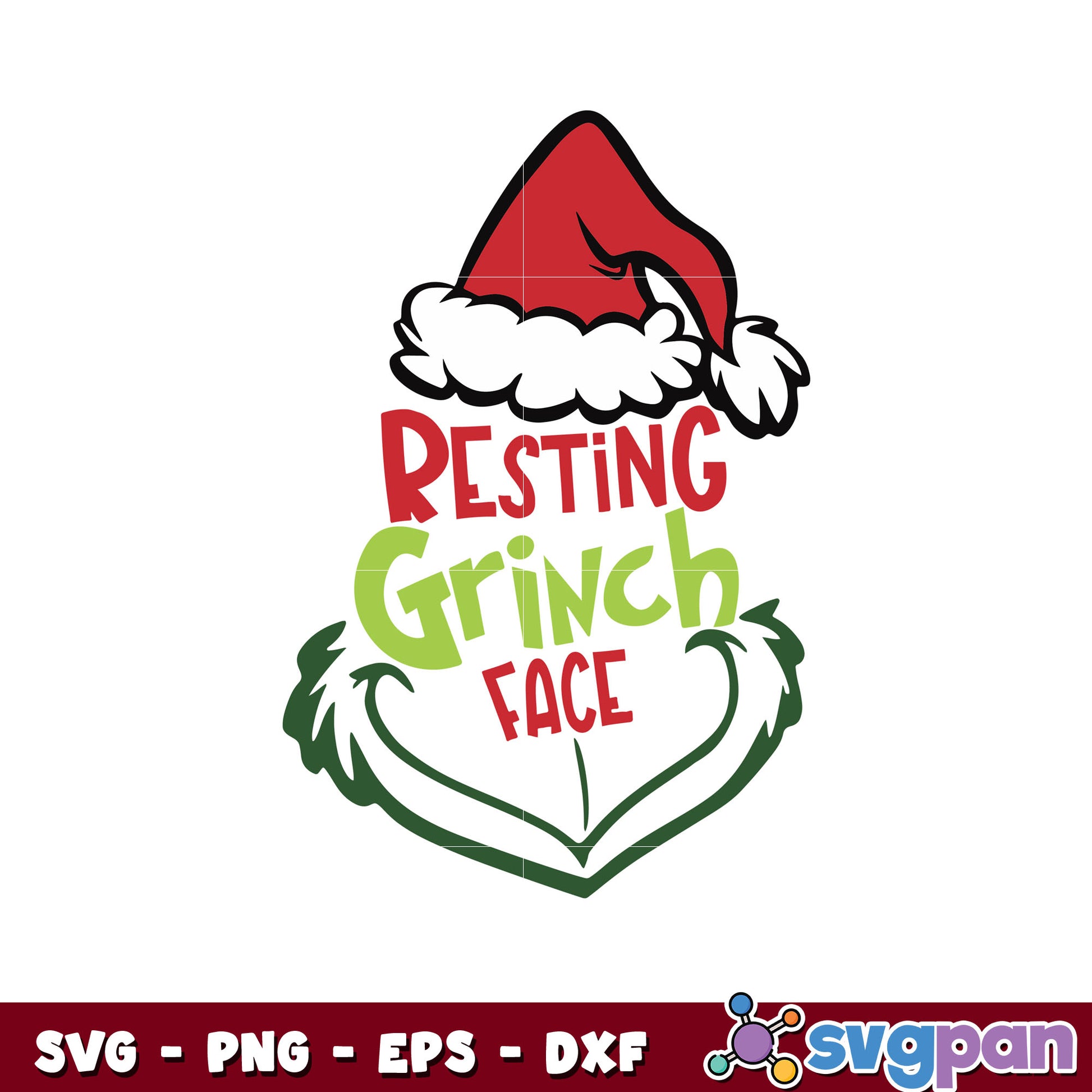 Resting grinch face funny christmas svg