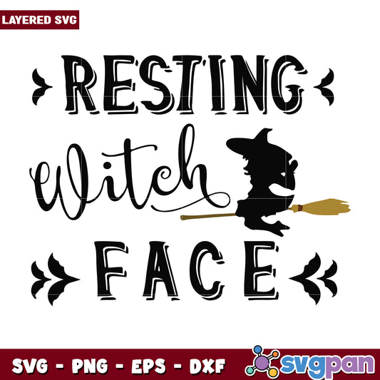 Resting witch face svg, halloween svg, horror movies characters svg